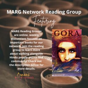 Reading group graphic about the book Gora by Rabindranath Tagore.